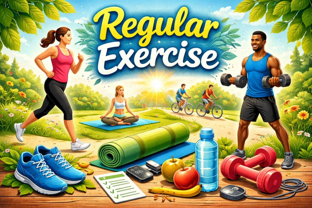 Regular Exercise is one of The Healthy lifestyle Tip