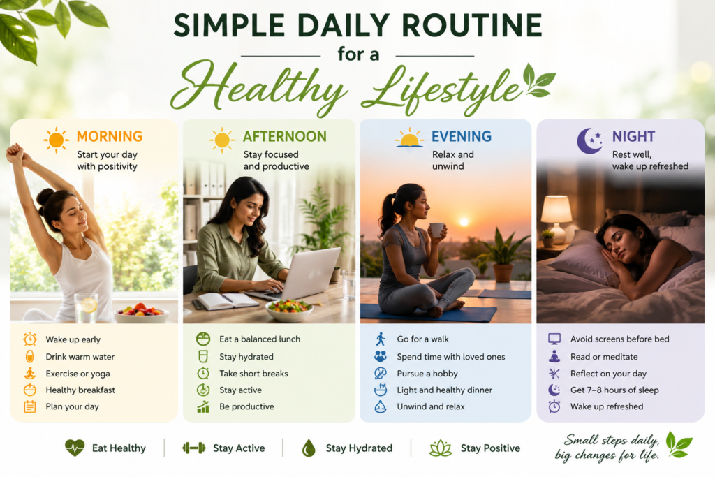 Simple Daily Routine for a Healthy Lifestyle.