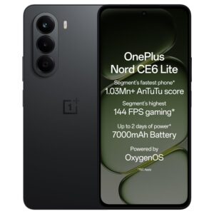 OnePlus Nord CE6 Lite | 8GB+128GB | Hyper Black | Segment's Fastest Dimensity 7400 Apex Processor | 7000mAh Battery | Segment's Highest 144Hz Refresh Rate | 50MP Main Camera, 4K Video Recording